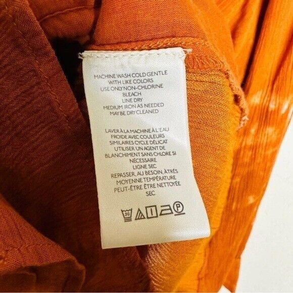 Free People Marla Printed Shortall Orange Romper Women’s Size Small New - Picture 9 of 15